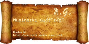 Musinszki Győző névjegykártya